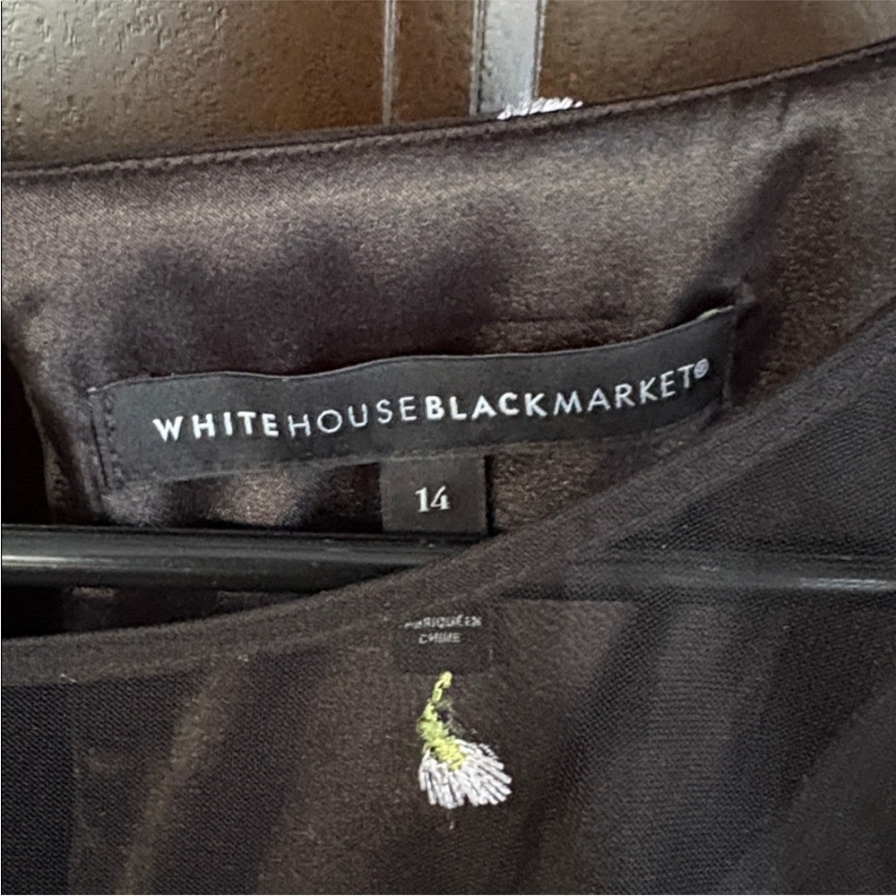 Like New White House Black Market Floral Embroidered Mesh Dress Black Size 14 - Picture 6 of 15